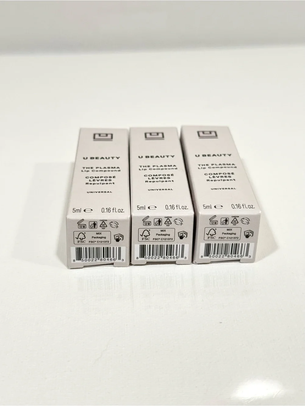 3x New U Beauty The Plasma Lip Compound in Universal 5mL Deluxe Travel Size Each